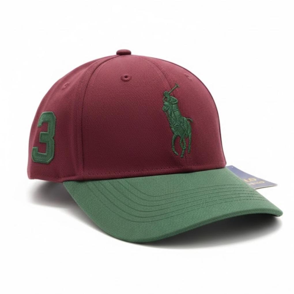 Polo Ralph Lauren Two-Tone Baseball Cap – Bordeaux & Green